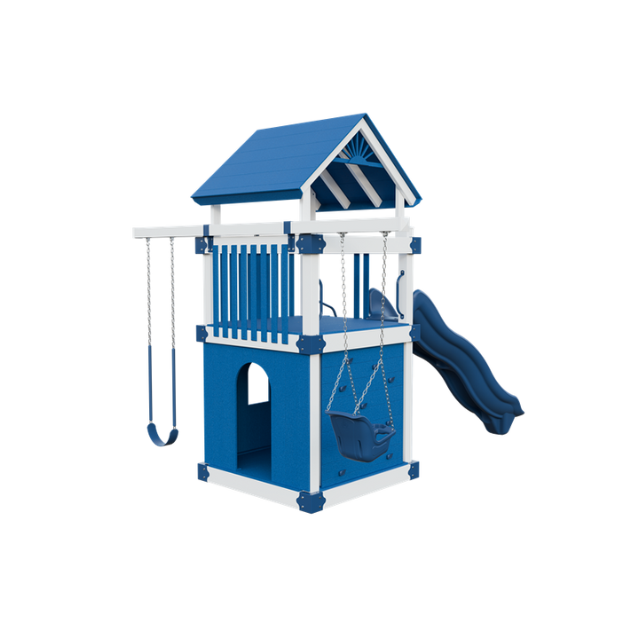 Swing Kingdom Trailblazer Basecamp 55 Clubhouse Residential Vinyl Playset