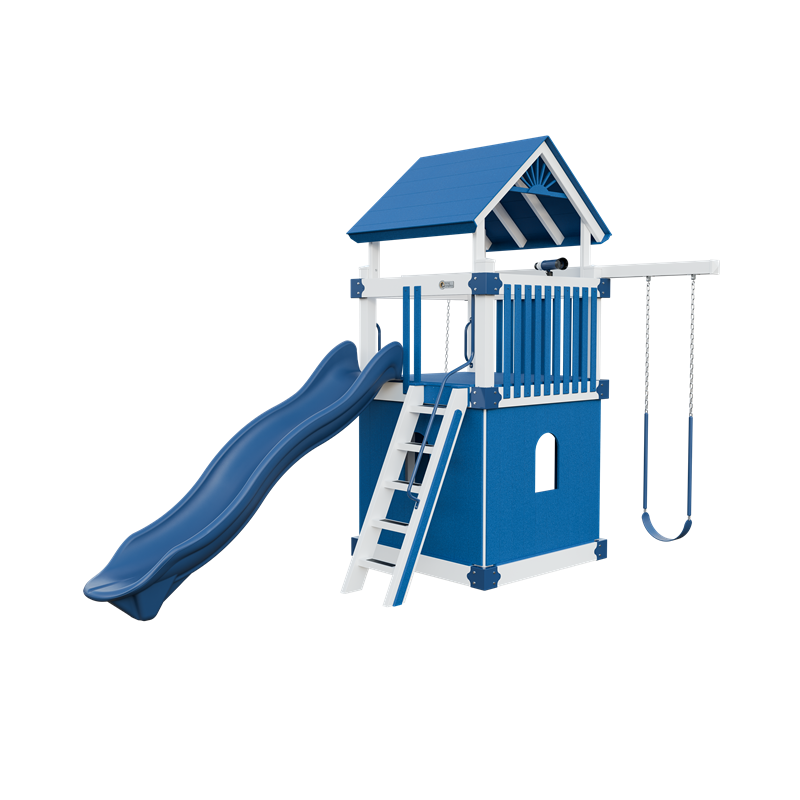 Swing Kingdom Trailblazer Basecamp 55 Clubhouse Residential Vinyl Playset