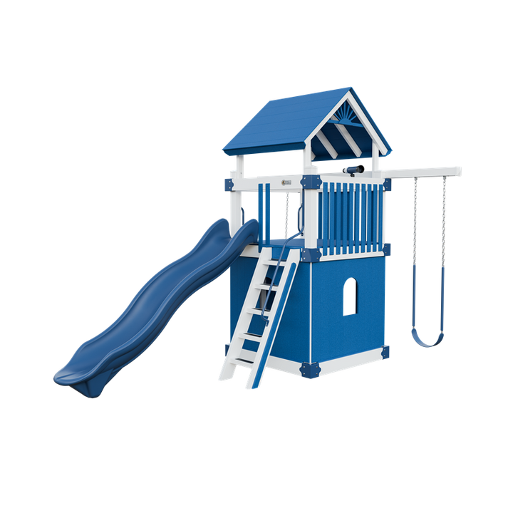 Swing Kingdom Trailblazer Basecamp 55 Clubhouse Residential Vinyl Playset