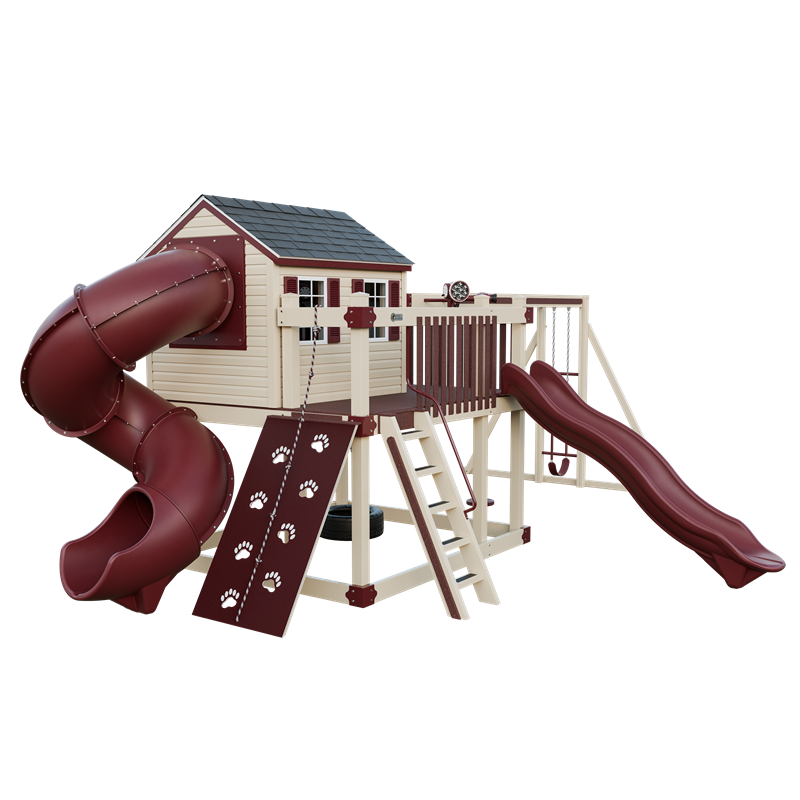 Swing Kingdom Playhouse Cabin Deluxe Residential Vinyl Playset