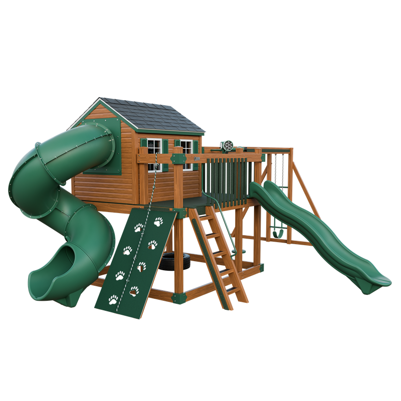 Swing Kingdom Playhouse Cabin Deluxe Residential Vinyl Playset