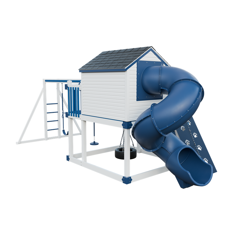Swing Kingdom Playhouse Cabin Deluxe Residential Vinyl Playset