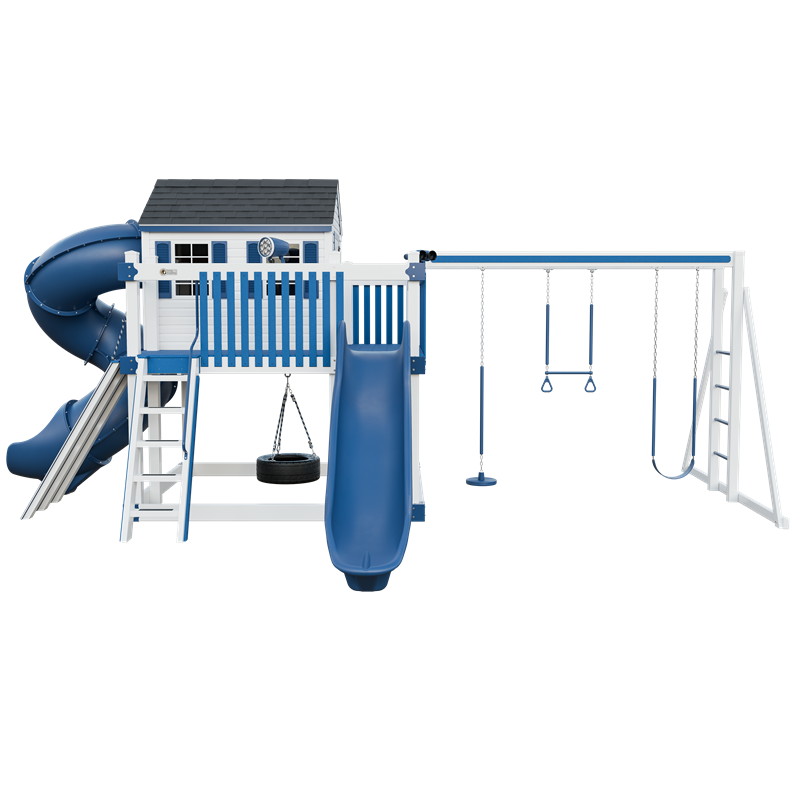 Swing Kingdom Playhouse Cabin Deluxe Residential Vinyl Playset