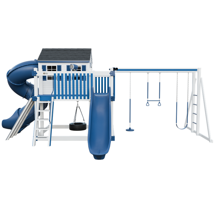 Swing Kingdom Playhouse Cabin Deluxe Residential Vinyl Playset