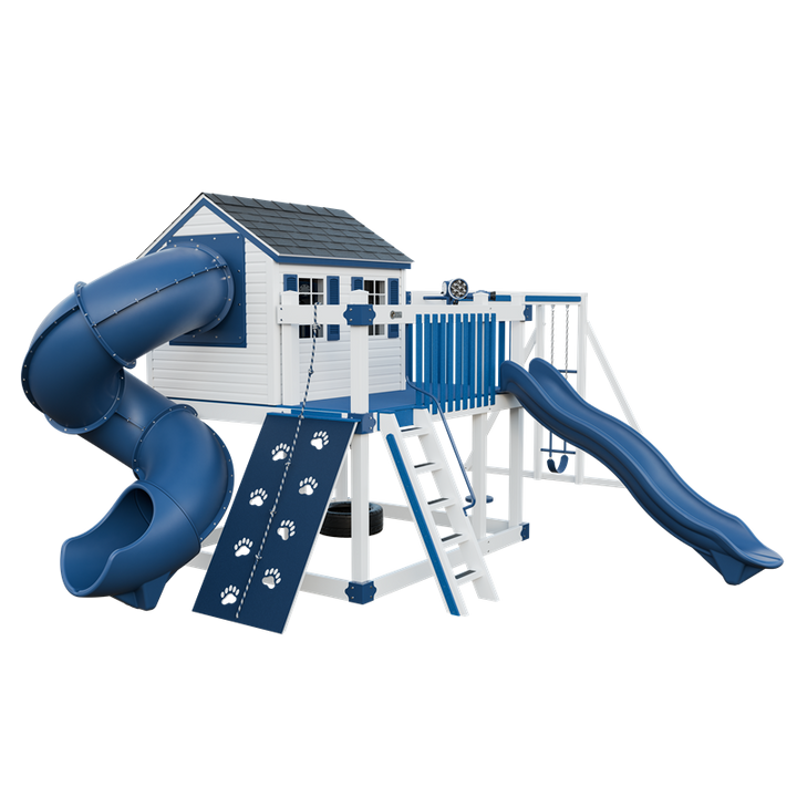 Swing Kingdom Playhouse Cabin Deluxe Residential Vinyl Playset