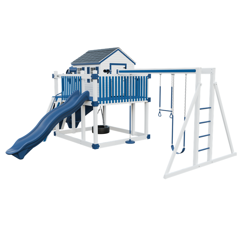 Swing Kingdom Playhouse Cabin Deluxe Residential Vinyl Playset