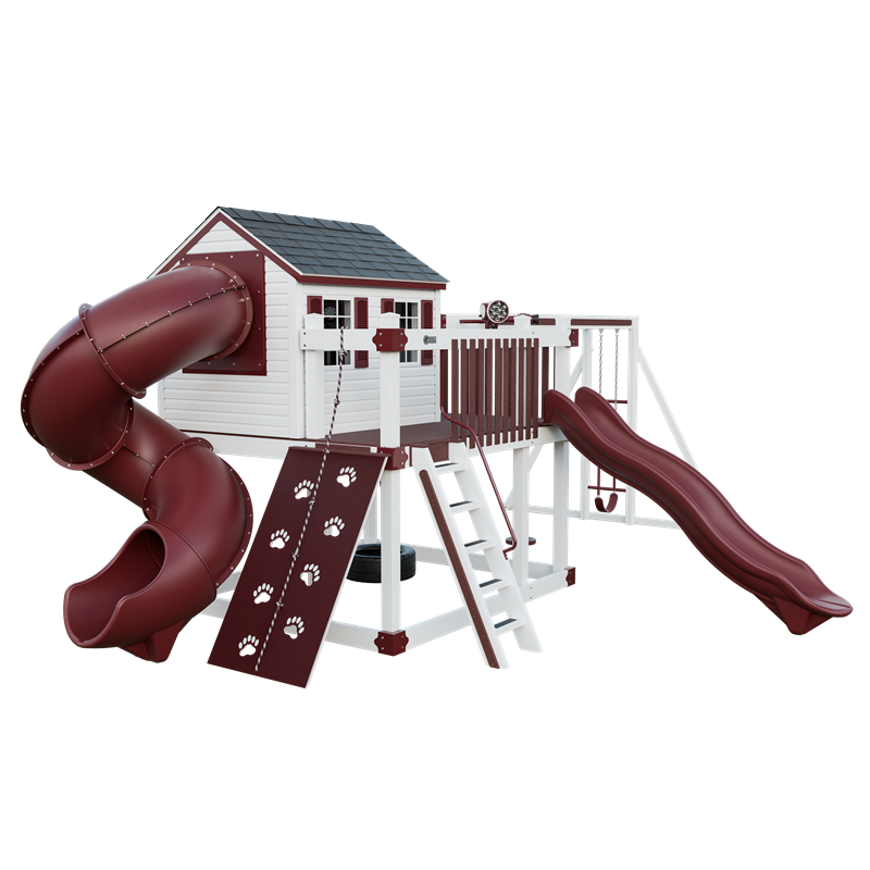 Swing Kingdom Playhouse Cabin Deluxe Residential Vinyl Playset