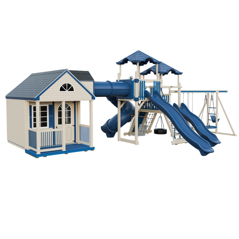 Swing Kingdom Playhouse Cottage Escape Residential Vinyl Playset