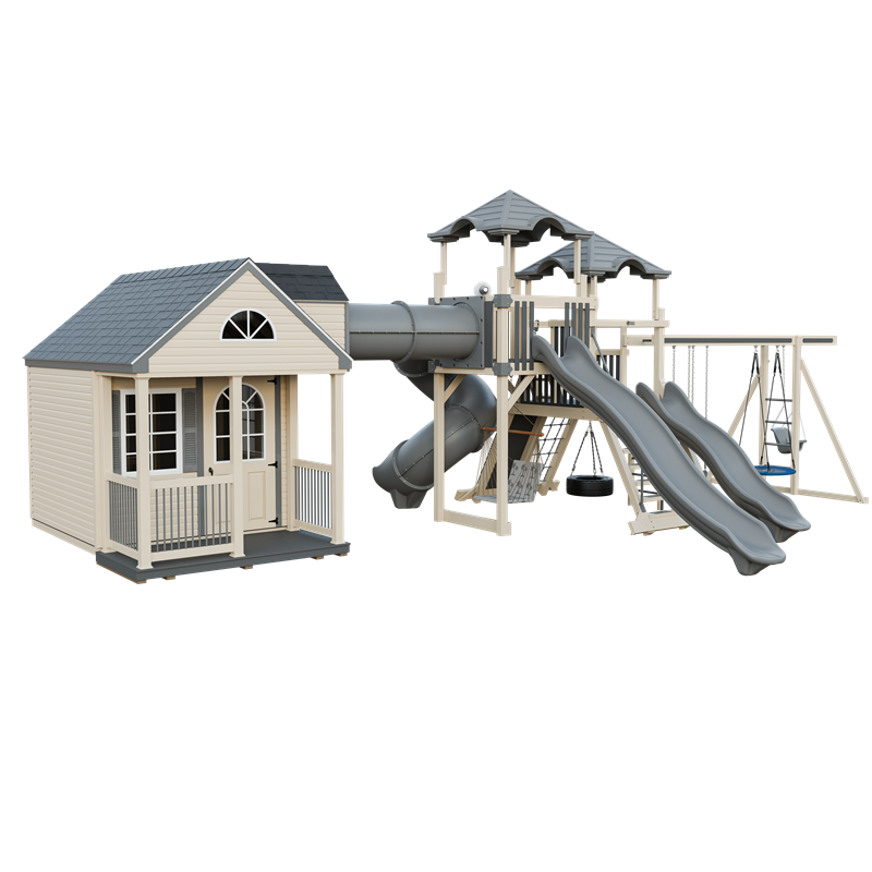 Swing Kingdom Playhouse Cottage Escape Residential Vinyl Playset