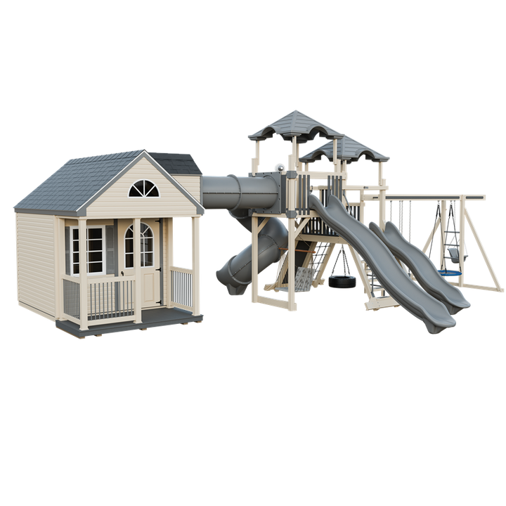 Swing Kingdom Playhouse Cottage Escape Residential Vinyl Playset