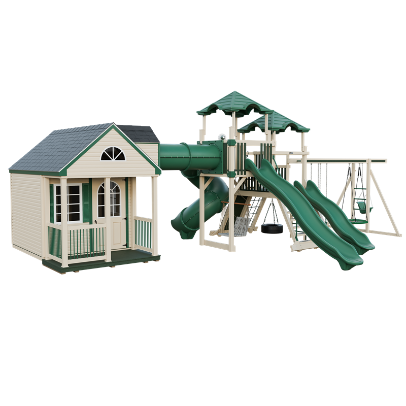 Swing Kingdom Playhouse Cottage Escape Residential Vinyl Playset