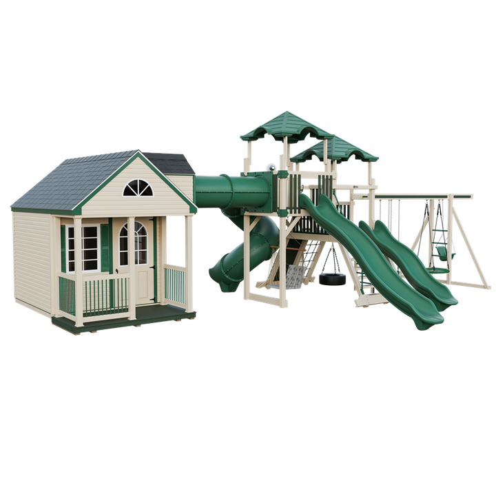 Swing Kingdom Playhouse Cottage Escape Residential Vinyl Playset