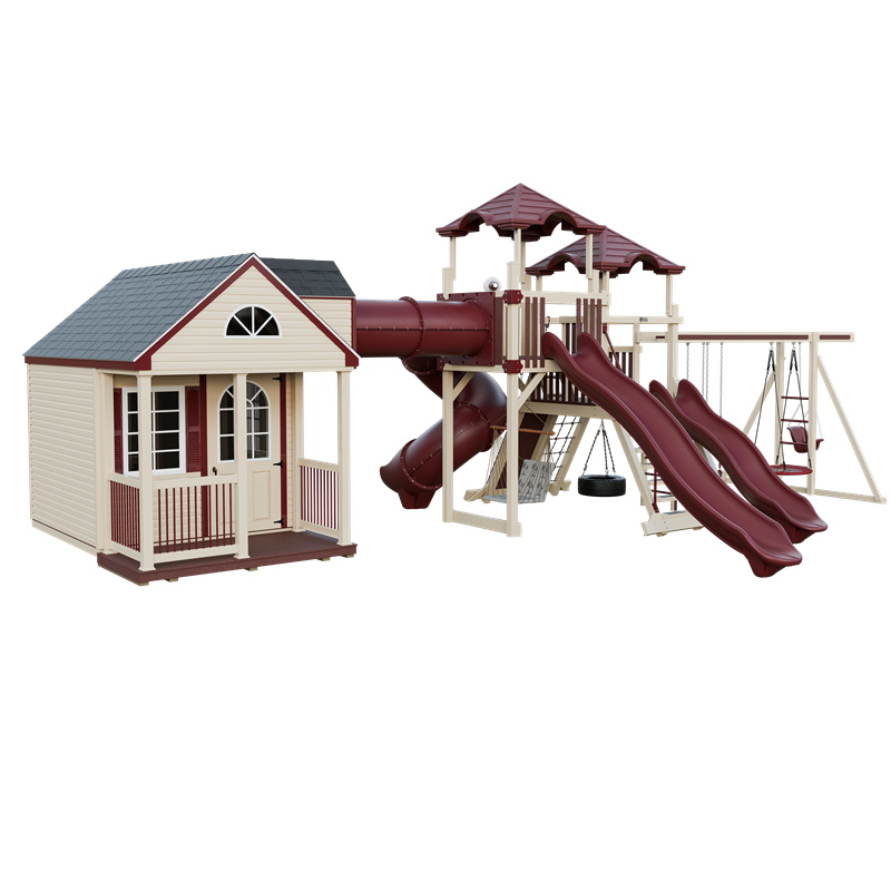 Swing Kingdom Playhouse Cottage Escape Residential Vinyl Playset