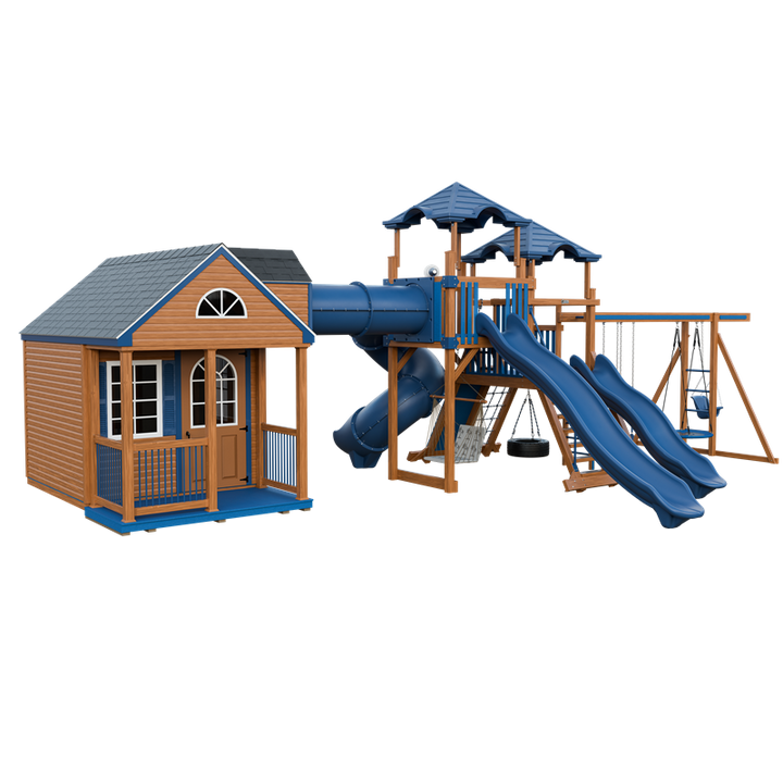 Swing Kingdom Playhouse Cottage Escape Residential Vinyl Playset