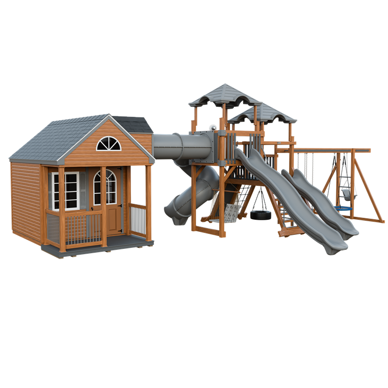 Swing Kingdom Playhouse Cottage Escape Residential Vinyl Playset