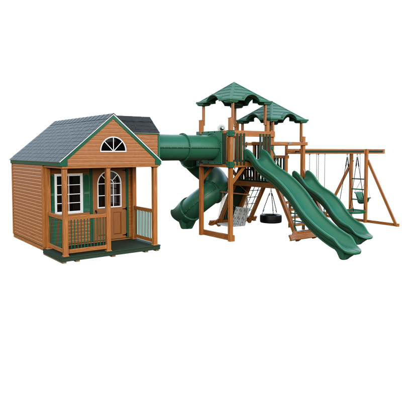Swing Kingdom Playhouse Cottage Escape Residential Vinyl Playset