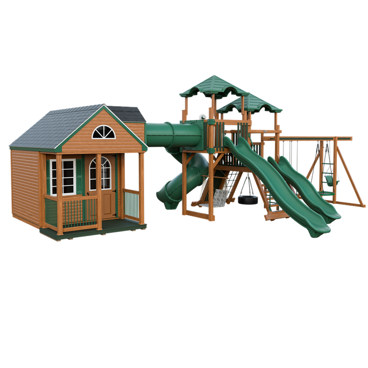 Swing Kingdom Playhouse Cottage Escape Residential Vinyl Playset