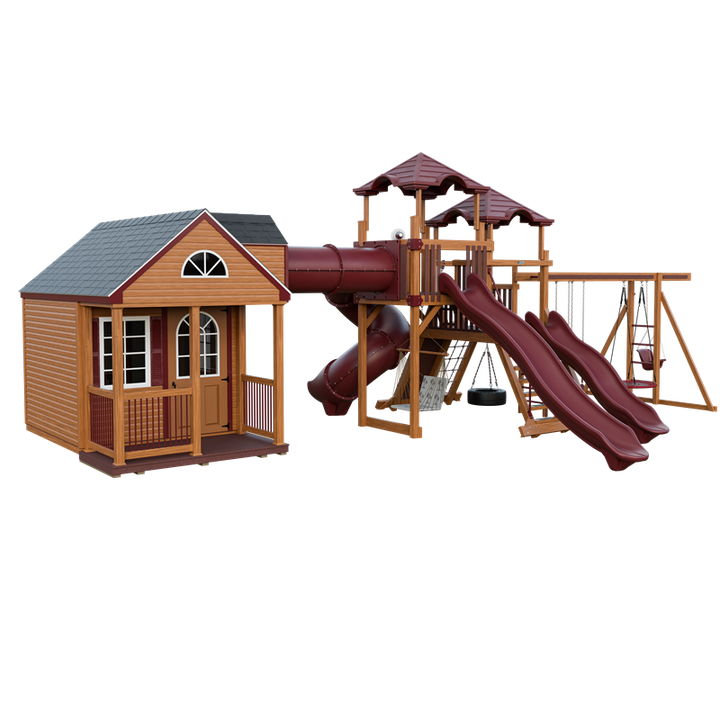 Swing Kingdom Playhouse Cottage Escape Residential Vinyl Playset