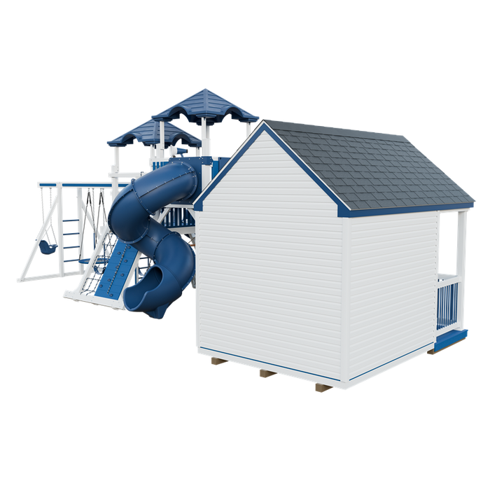 Swing Kingdom Playhouse Cottage Escape Residential Vinyl Playset