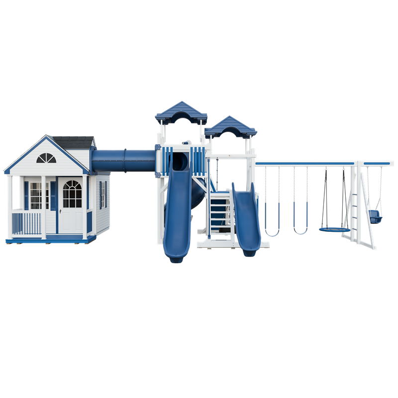 Swing Kingdom Playhouse Cottage Escape Residential Vinyl Playset