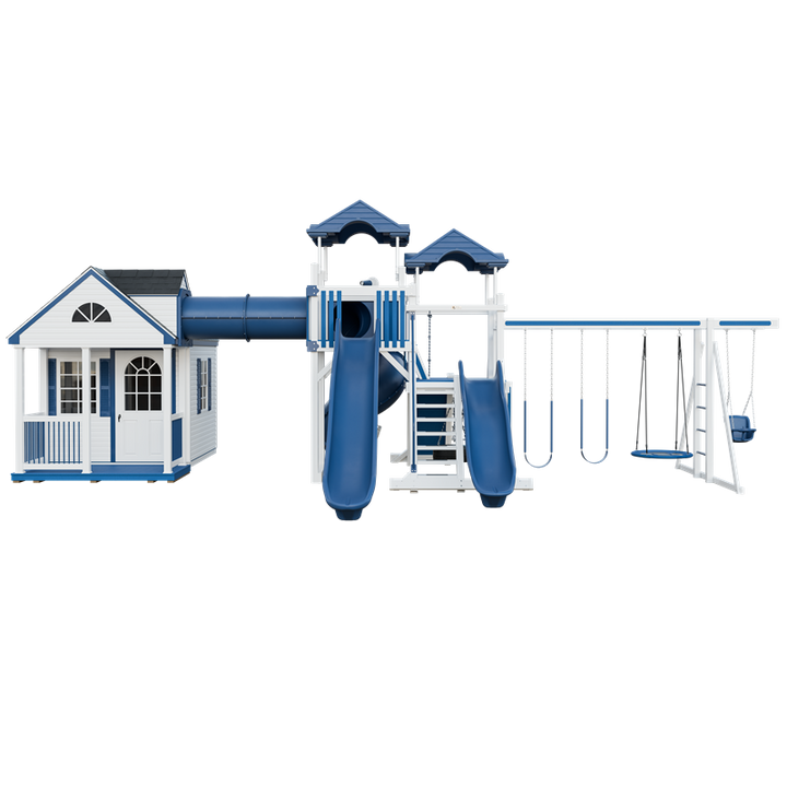 Swing Kingdom Playhouse Cottage Escape Residential Vinyl Playset