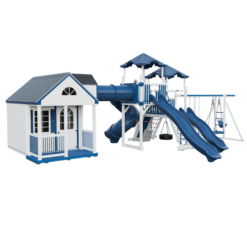 Swing Kingdom Playhouse Cottage Escape Residential Vinyl Playset
