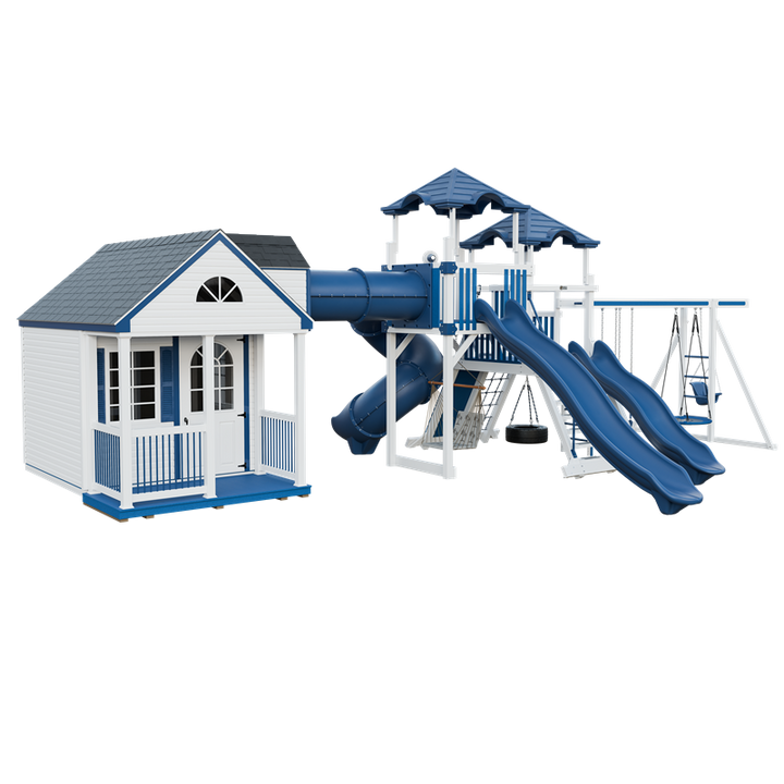Swing Kingdom Playhouse Cottage Escape Residential Vinyl Playset