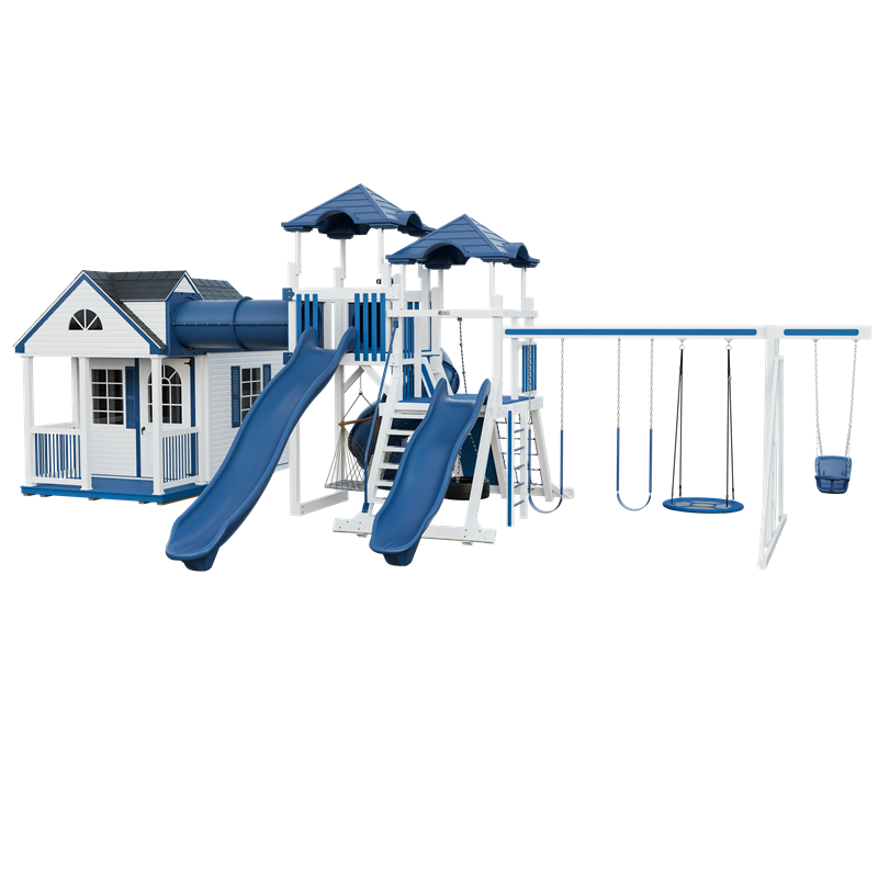 Swing Kingdom Playhouse Cottage Escape Residential Vinyl Playset