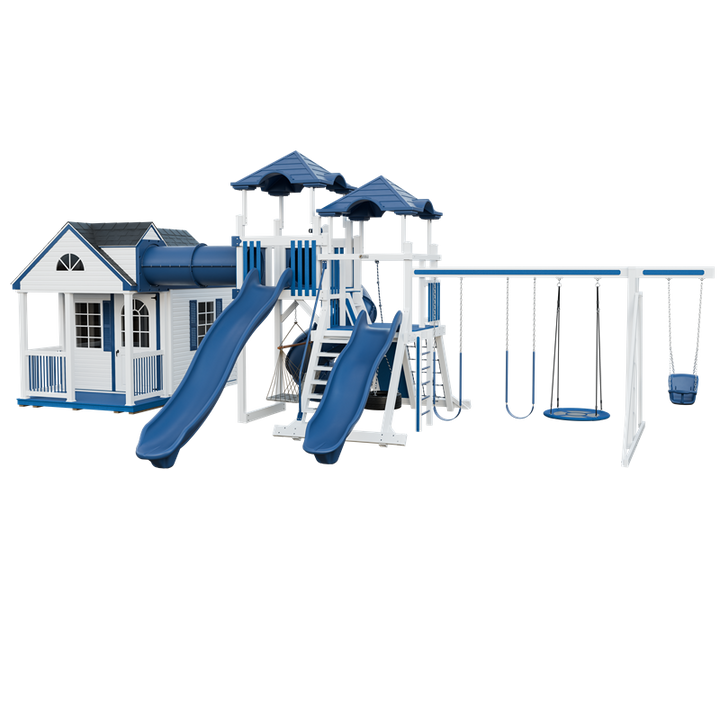 Swing Kingdom Playhouse Cottage Escape Residential Vinyl Playset