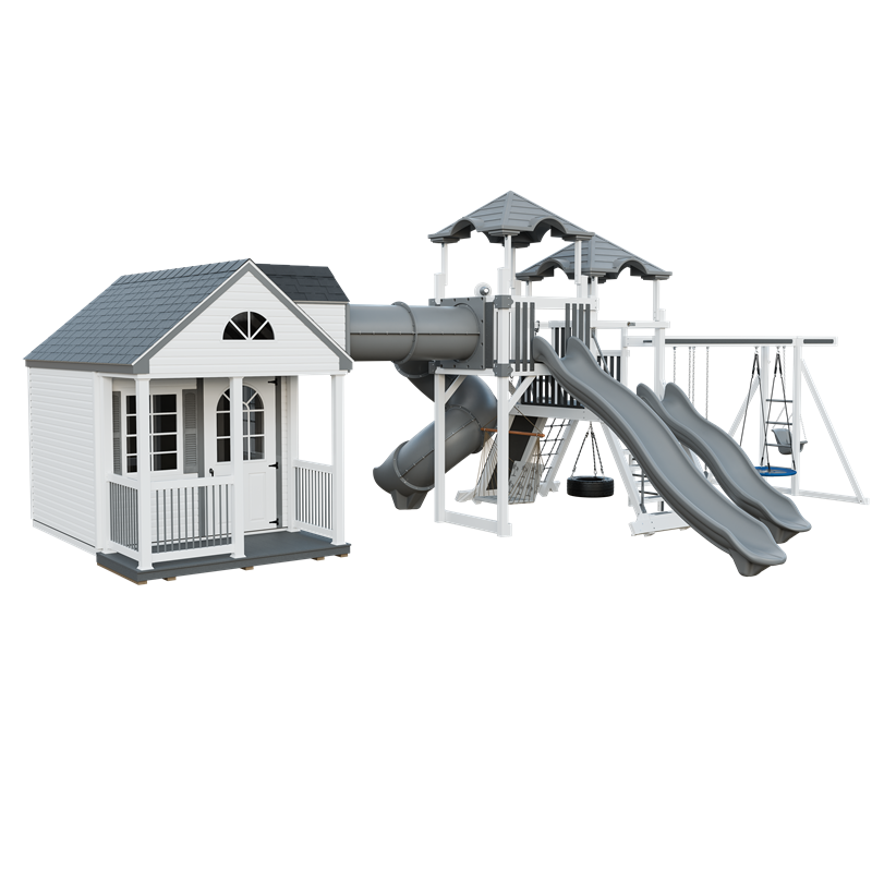 Swing Kingdom Playhouse Cottage Escape Residential Vinyl Playset