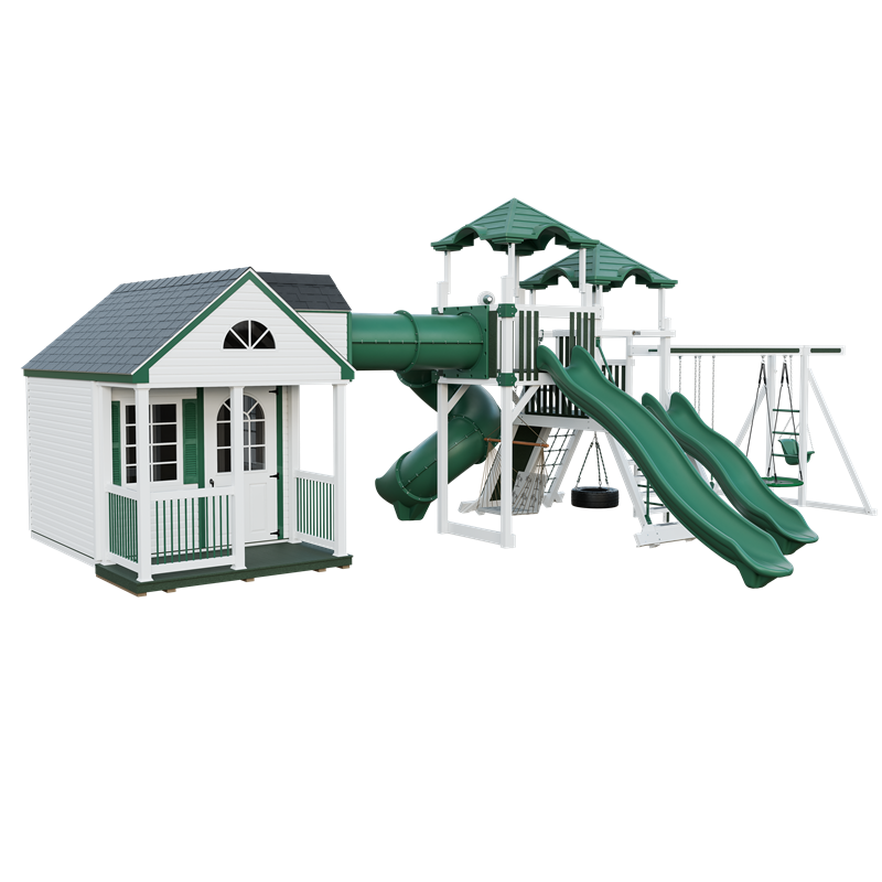 Swing Kingdom Playhouse Cottage Escape Residential Vinyl Playset