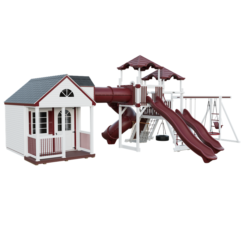 Swing Kingdom Playhouse Cottage Escape Residential Vinyl Playset