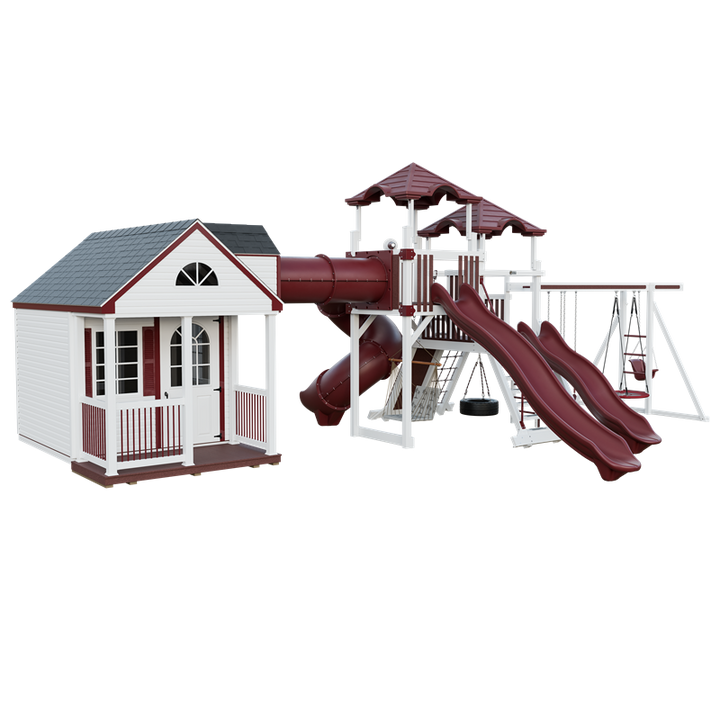 Swing Kingdom Playhouse Cottage Escape Residential Vinyl Playset
