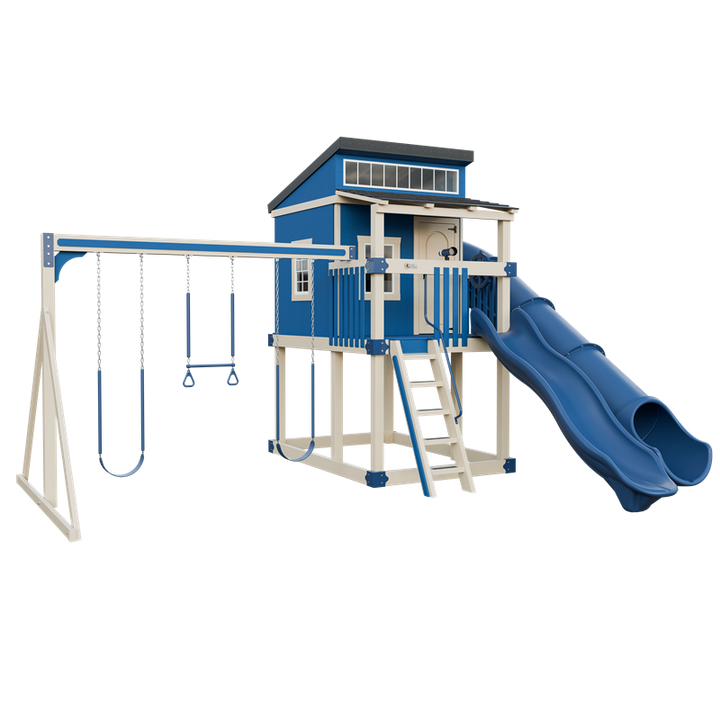 Swing Kingdom Playhouse Kingdom Lodge Residential Vinyl Playset