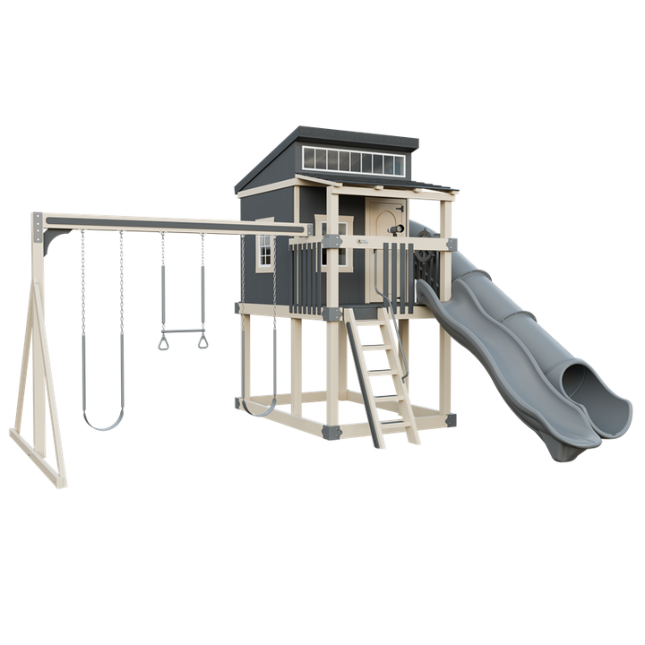 Swing Kingdom Playhouse Kingdom Lodge Residential Vinyl Playset
