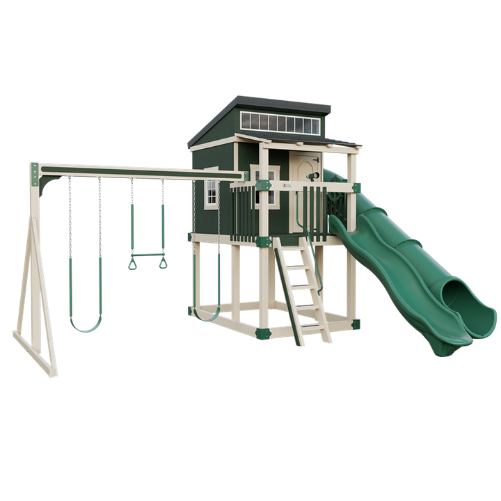 Swing Kingdom Playhouse Kingdom Lodge Residential Vinyl Playset