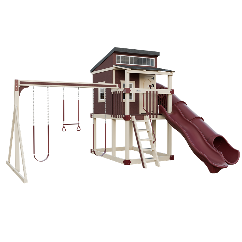 Swing Kingdom Playhouse Kingdom Lodge Residential Vinyl Playset