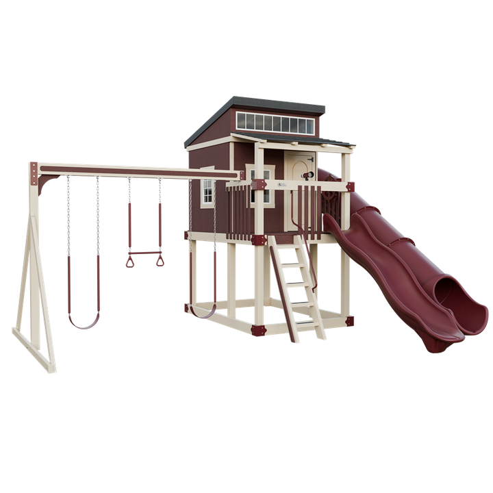 Swing Kingdom Playhouse Kingdom Lodge Residential Vinyl Playset