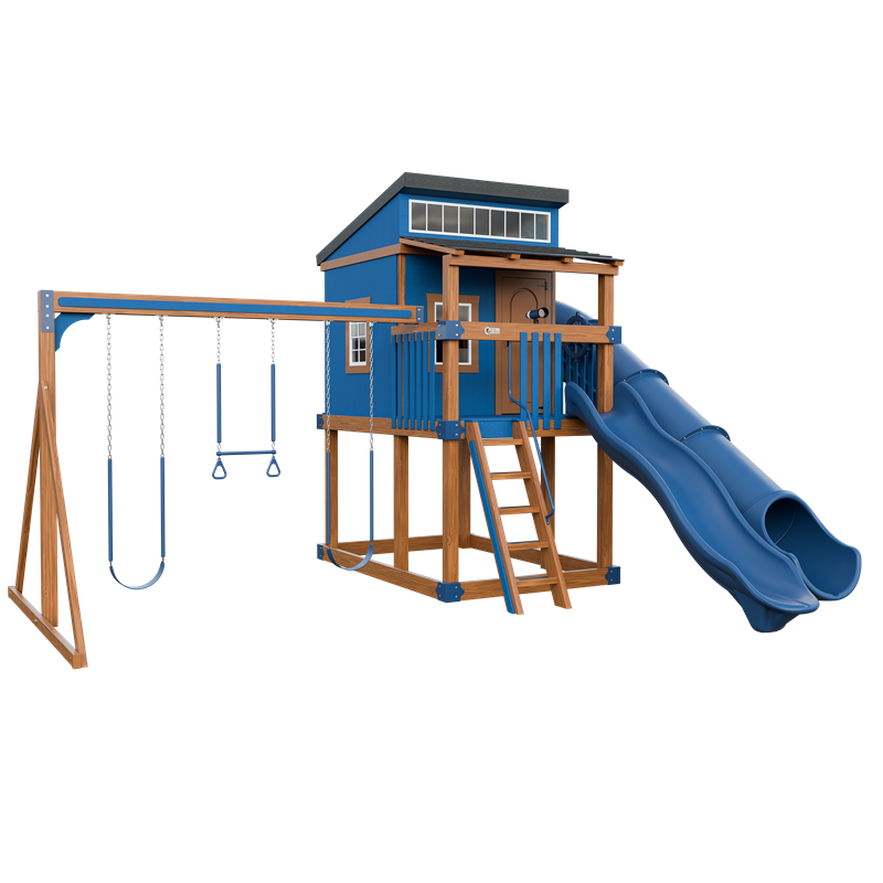 Swing Kingdom Playhouse Kingdom Lodge Residential Vinyl Playset