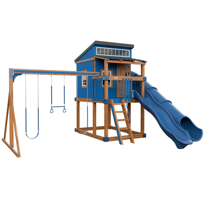 Swing Kingdom Playhouse Kingdom Lodge Residential Vinyl Playset