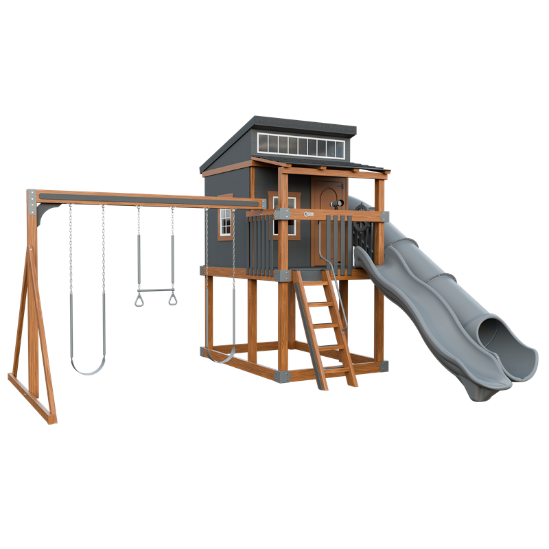 Swing Kingdom Playhouse Kingdom Lodge Residential Vinyl Playset