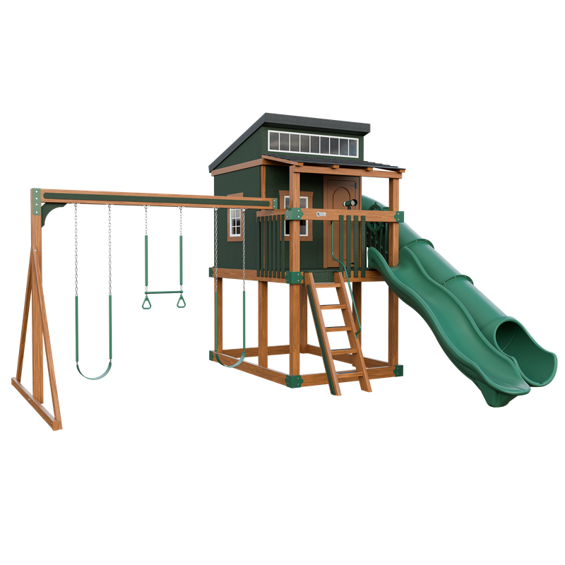 Swing Kingdom Playhouse Kingdom Lodge Residential Vinyl Playset