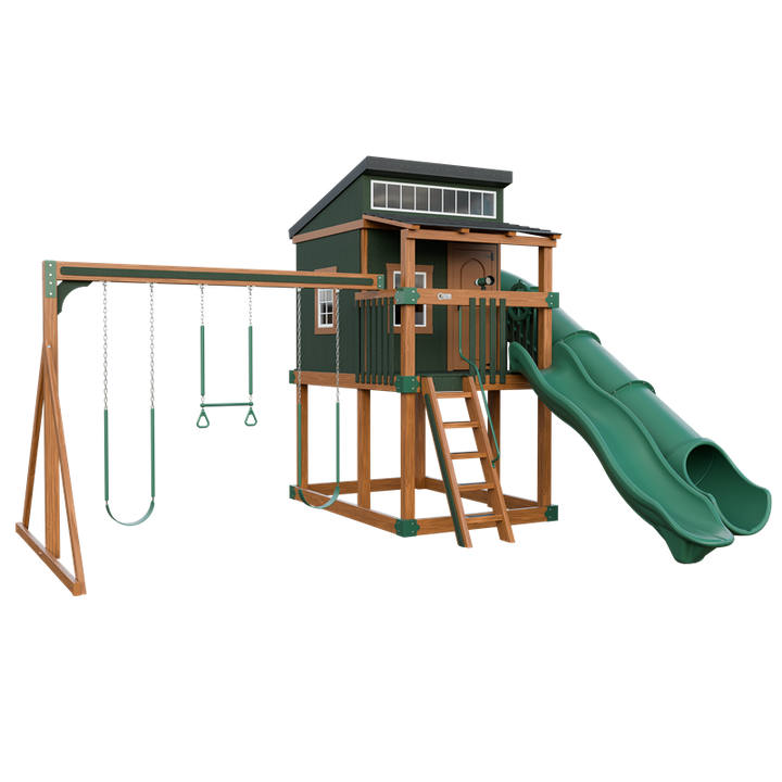 Swing Kingdom Playhouse Kingdom Lodge Residential Vinyl Playset