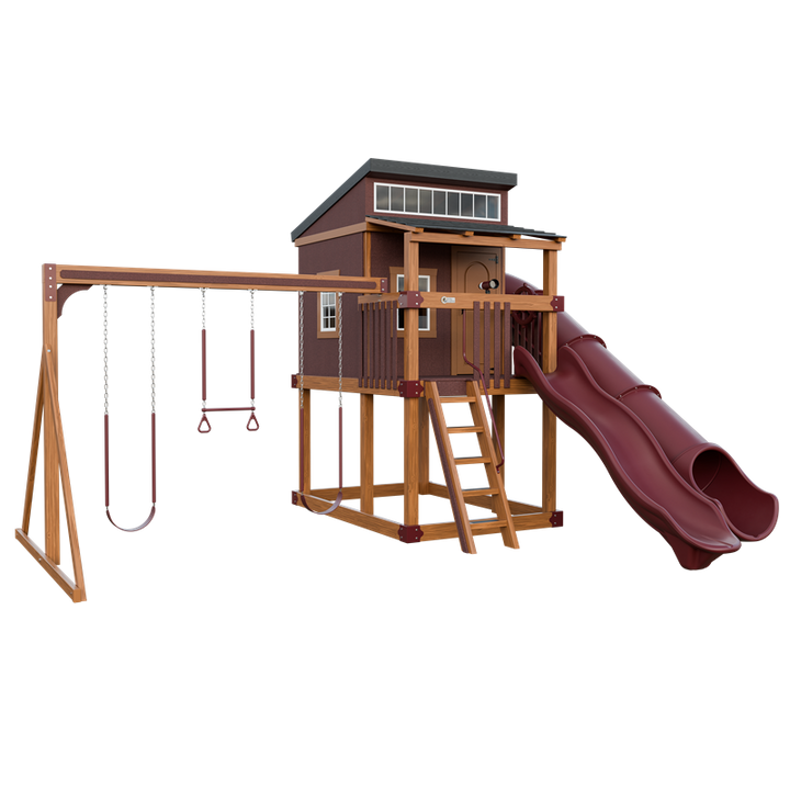 Swing Kingdom Playhouse Kingdom Lodge Residential Vinyl Playset