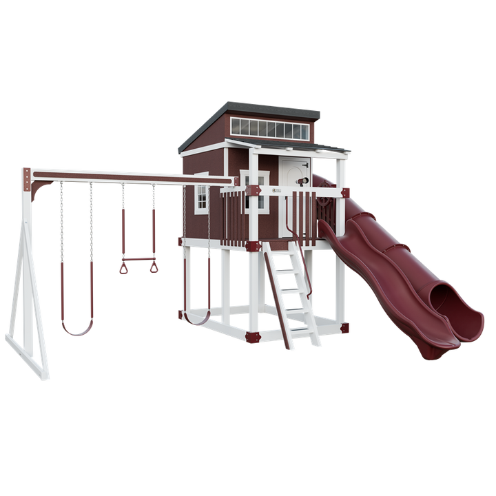 Swing Kingdom Playhouse Kingdom Lodge Residential Vinyl Playset