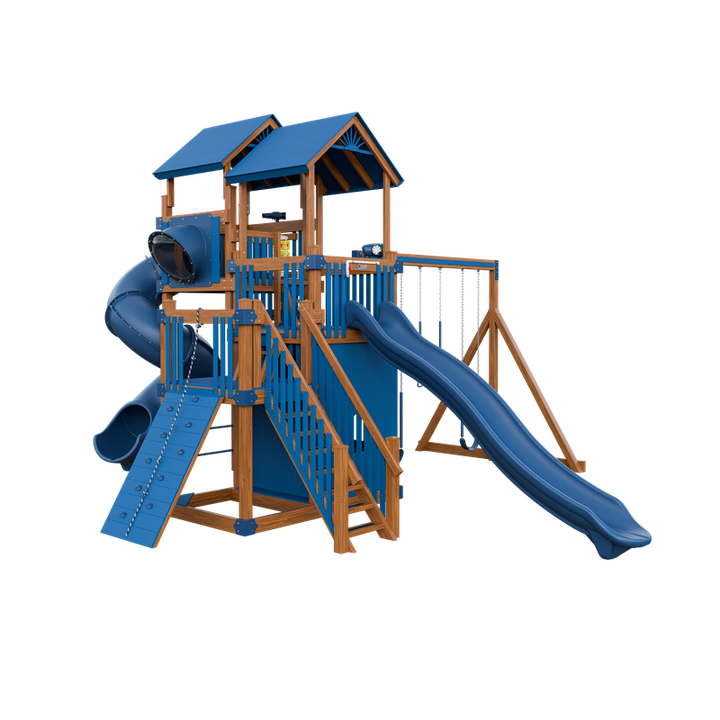Swing Kingdom Adventure Summit Residential Vinyl Playset