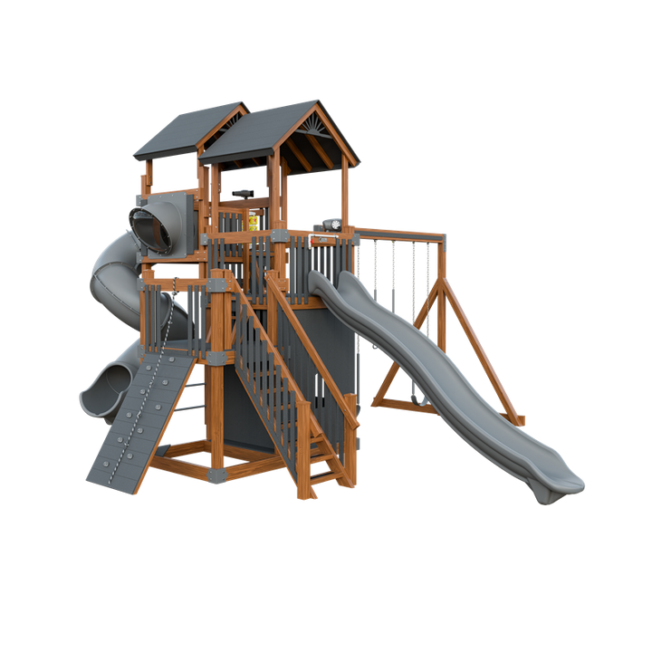 Swing Kingdom Adventure Summit Residential Vinyl Playset