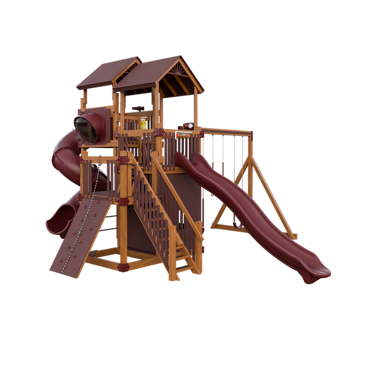 Swing Kingdom Adventure Summit Residential Vinyl Playset