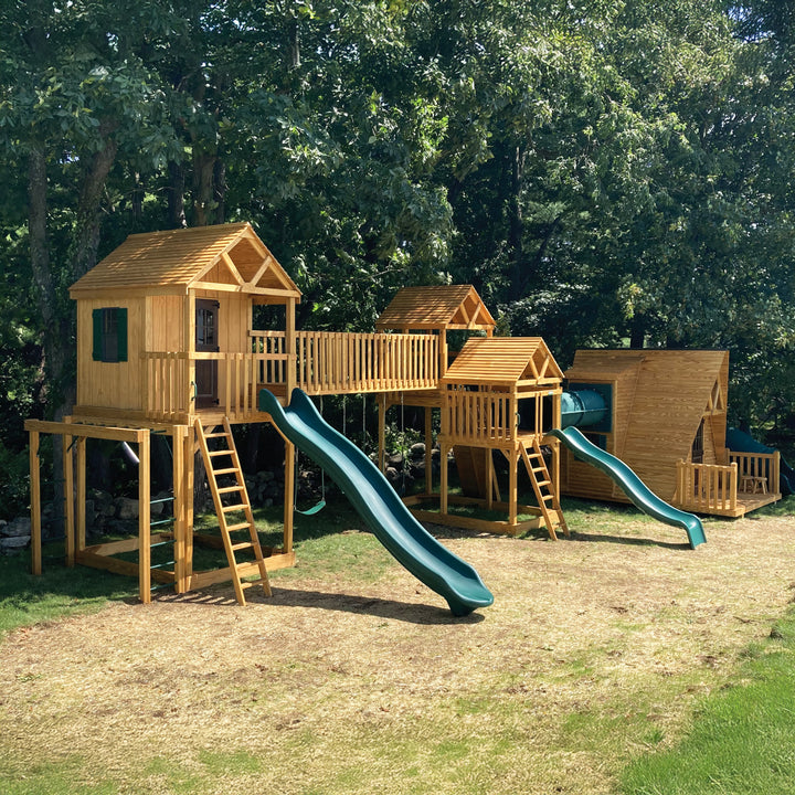 Kinzerbilt Backyard Wood Triple Tower Playset 1209