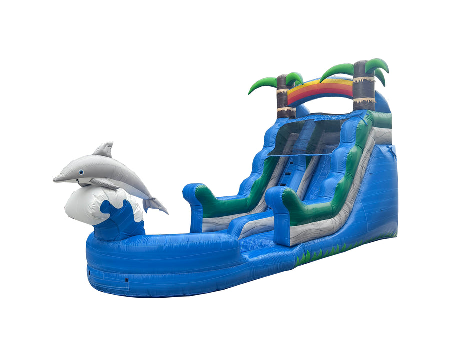 Inflateo 14ft Dolphin Splash Waterslide